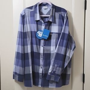 NWT Columbia shirt in blue plaid, women's 3X